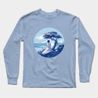 Girl Contemplating Shore Long Sleeve T-Shirt